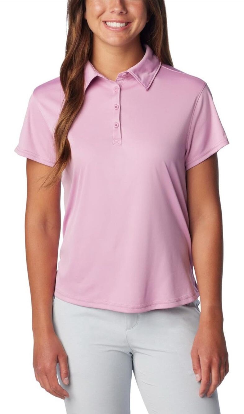 Columbia PFG Polo Shirt Womens Large Light Purple SPF Golf L